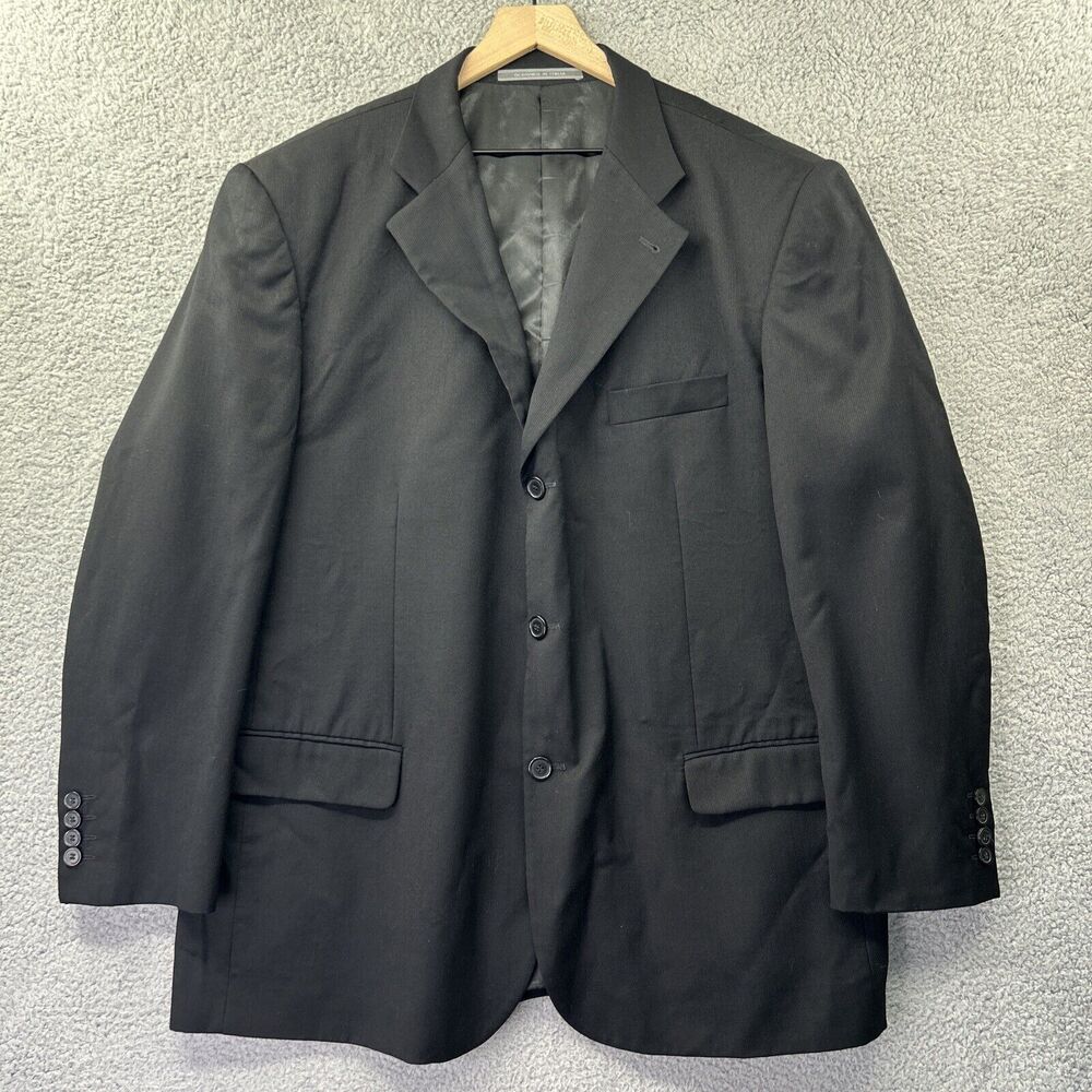 GEORGIO COSANI Blazer Mens 48R Black Super 100's Wool Three Button Classic